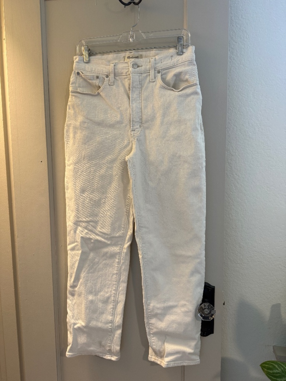Madewell Perfect Vintage Straight Jean Cream Sz 28